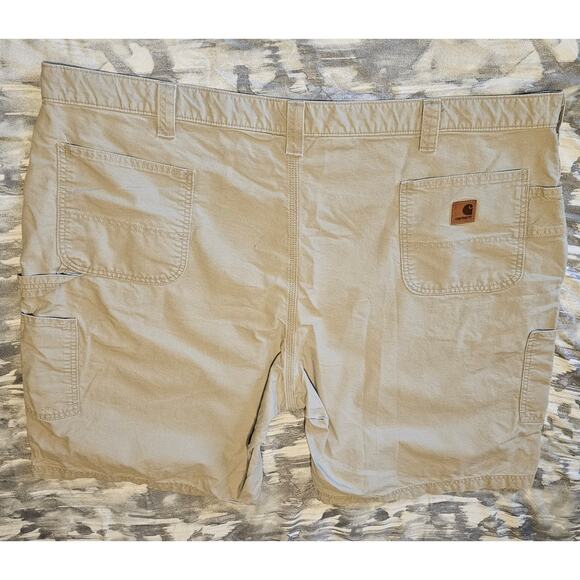 CARHARTT B147 Tan CARPENTER Cargo SHORTS Khaki Men's size 50 Original Fit Cotton - Picture 2 of 7
